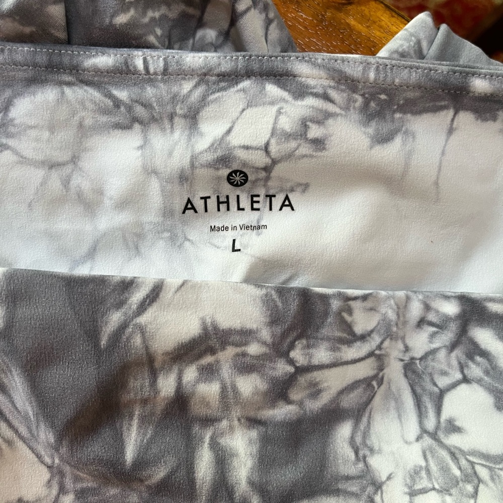 Athleta women’s print yoga gym workout athletic leggings size large - Picture 3 of 3